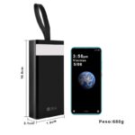 1 Hora 20000mAh Power Bank, 20W Fast Charging Portable Battery, Type C Input/Output, with 2 74Wh USB Ports, Compatible with iPhone, Samsung with Built-in Strong Light Flashlight
