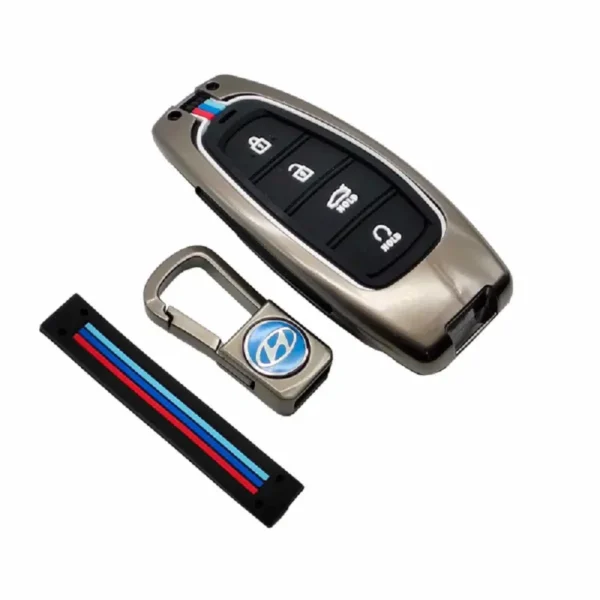 Hyundai Sonata Key Cover With Metal Shell and 4 Buttons Model 2021-2024