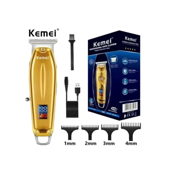 Kemei 4 In 1 Professional Rechargeable Hair Trimmer with LED Display KM-426