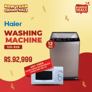 Haier 12kg Top Load Auto W/M HWM 120-826 With Free Microwave Oven