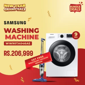 Samsung 9kg Front Load Washing Machine WW90TA046AE with Series 5 Ecobubble