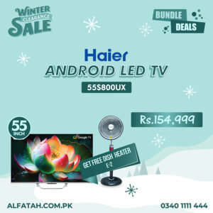 Haier 55 Inches 4K Google QLED TV 55S800UX With Free Dish Heater