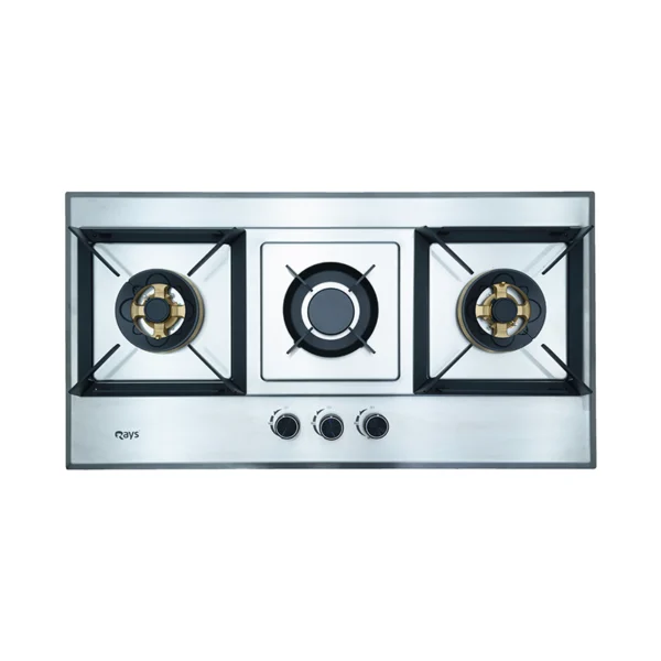 Rays 3 Burner Stainless Steel Gas Kitchen Hob 8604-SS