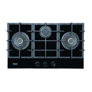 Rays 3 Burner Glass Top Gas Kitchen Hob RGH-9030-GAT